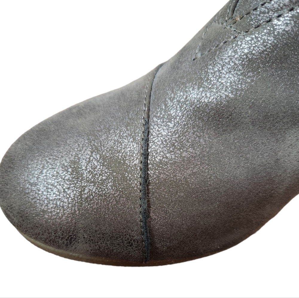 Toms Women's Desert Wedge Gray Metallic Bootie / Ankle Boot, size 11 NEW - Picture 8 of 12